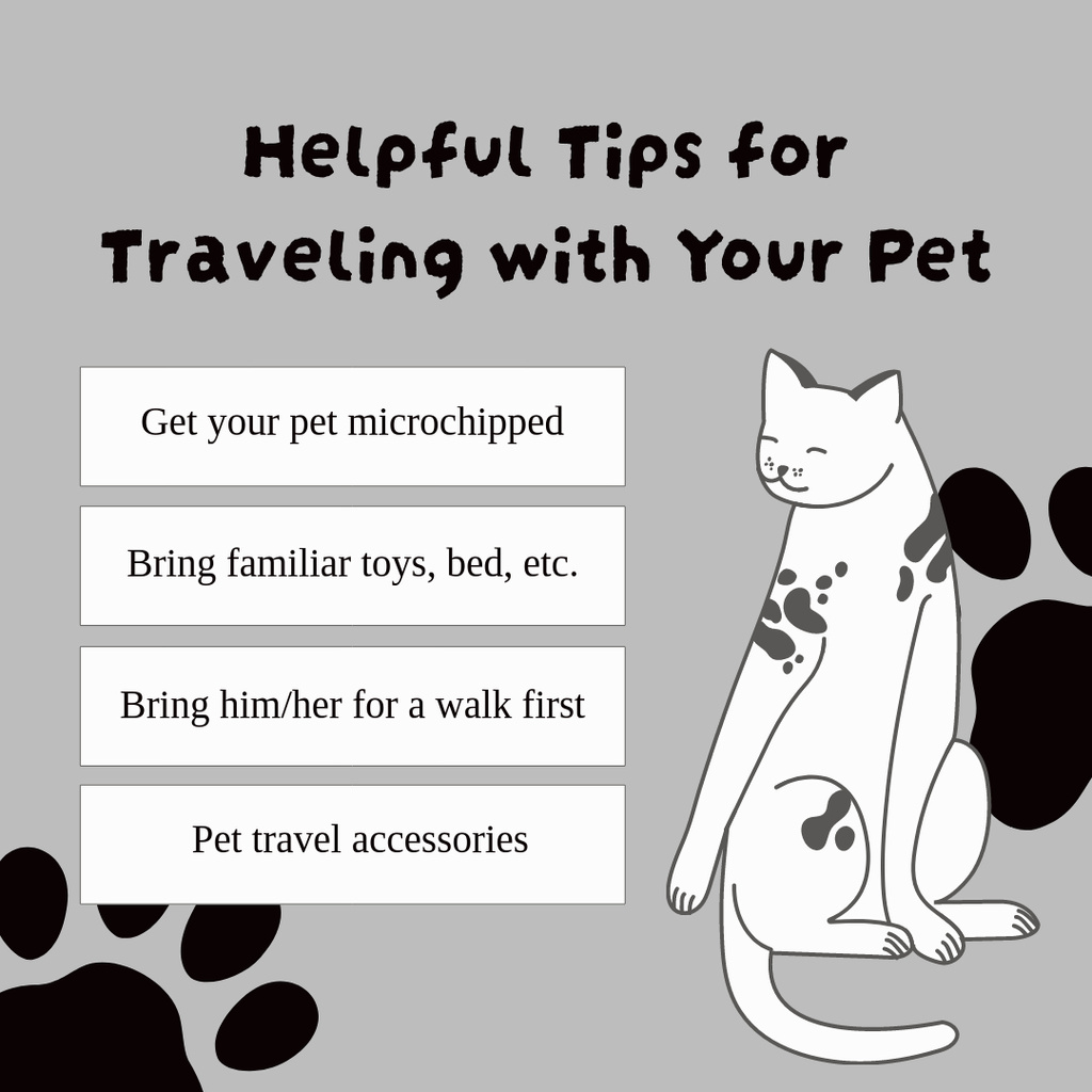 Helpful Tips for Traveling with Pet Instagram Šablona návrhu