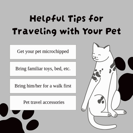 Helpful Tips for Traveling with Pet Instagram Design Template