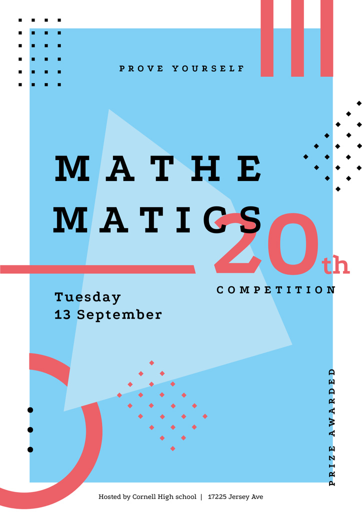 Math Event Announcement with Simple Geometric Pattern Poster B2 Tasarım Şablonu