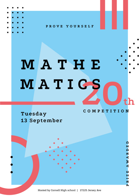 Math Event Announcement with Simple Geometric Pattern Poster B2 – шаблон для дизайна