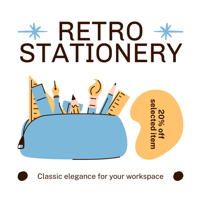 Discount Offer On Retro Styled Stationery Instagram AD Modelo de Design