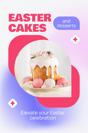 Paskalya Tatlı Kek İndirimi Promosyonu Pinterest Tasarım Şablonu