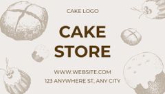 Discount in Cake Store with Sketch Illustration