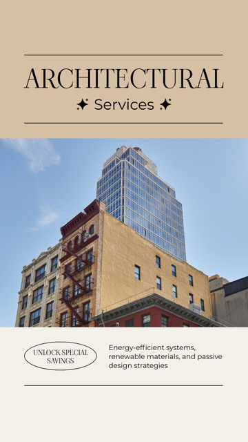 Plantilla de diseño de Architectural Services Ad with Building in City Instagram Story 