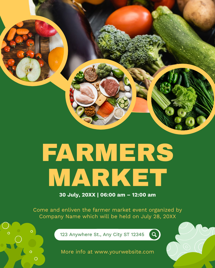 Sale of Fresh Vegetables and Fruits at Big Farmers Market Instagram Post Vertical Tasarım Şablonu