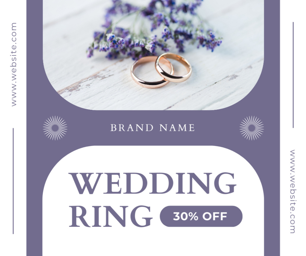 Discount on Wedding Rings for Couples Facebook Modelo de Design