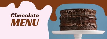 Chocolate cake dessert Facebook cover Design Template