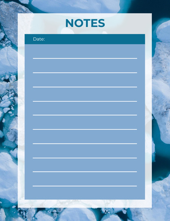 Minimalist Ice Blue Work Notepad 107x139mm Design Template