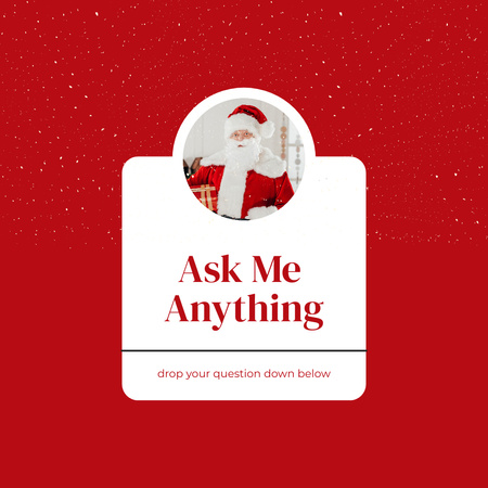 Ontwerpsjabloon van Instagram van Questionnaire with Image of Santa Claus