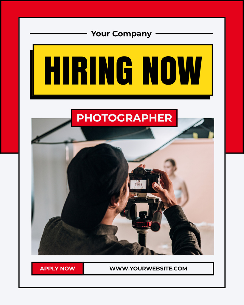 Ontwerpsjabloon van Instagram Post Vertical van Recruitment of Photographers to Photo Studio