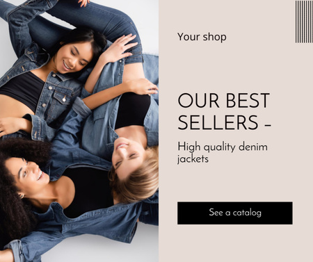 Oferta de venda de jaquetas jeans Facebook Modelo de Design