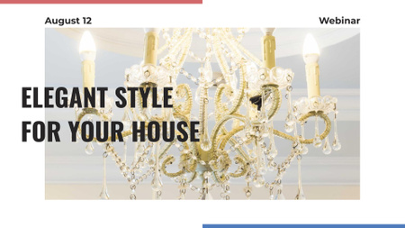 Elegant crystal Chandelier offer FB event cover Design Template