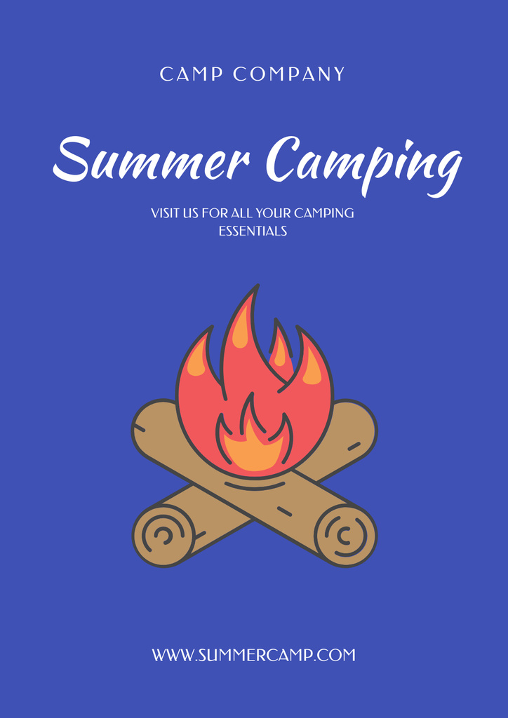 Family Summer Camping Poster Modelo de Design