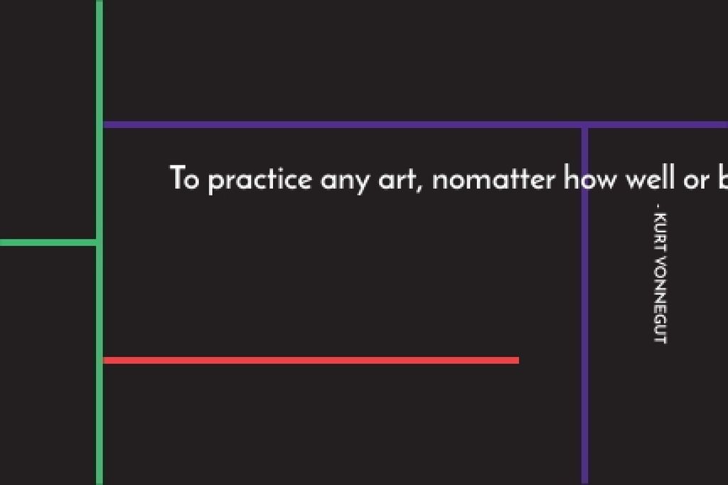 Citation about practice to any art Gift Certificate Design Template