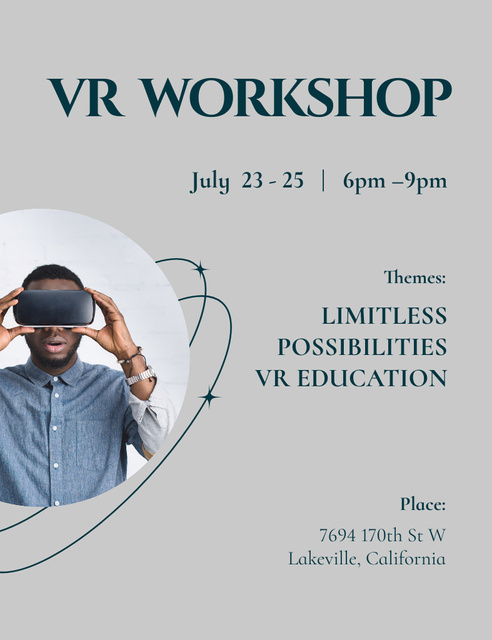 Virtual Educational Workshop Announcement Invitation 13.9x10.7cm Tasarım Şablonu