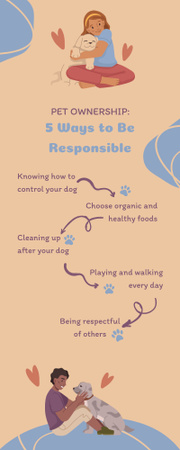 Sorumlu Evcil Hayvan Sahibi İçin İpuçları Infographic Tasarım Şablonu
