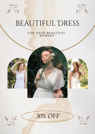 Sale of Fashion Dresses for Women Postcard A6 Vertical Design Template