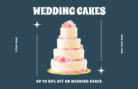 Discount Offer on Sweet Wedding Cakes Thank You Card 5.5x8.5inデザインテンプレート