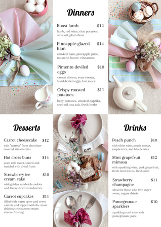 Easter Meals Offer with Festive Serving Table Menu Design Template