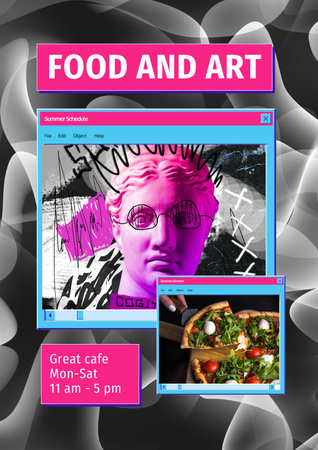 Platilla de diseño Psychedelic Ad of Art Cafe Poster