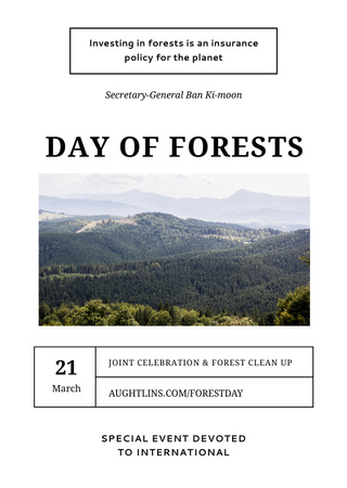 International Day Of Forests Event Scenic Mountains Postcard A6 Vertical Design Template