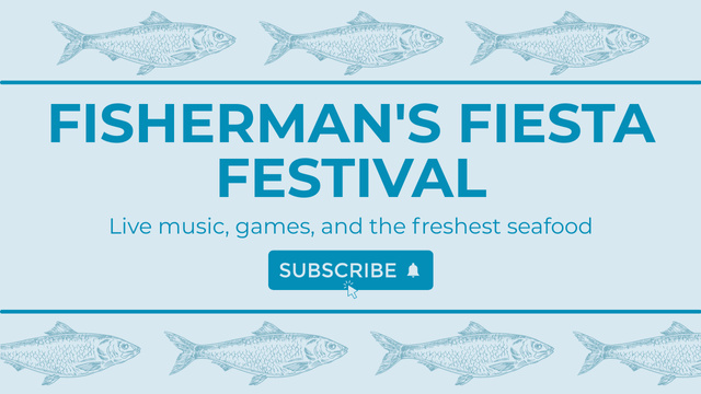 Fisherman's Festival with Fresh Seafood Youtube Thumbnail Design Template