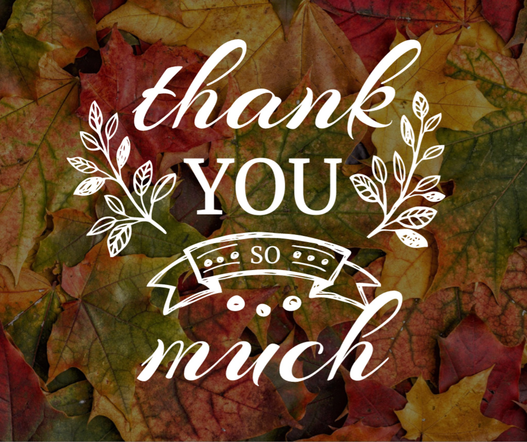 Modèle de visuel Thanksgiving Day autumn leaves - Facebook
