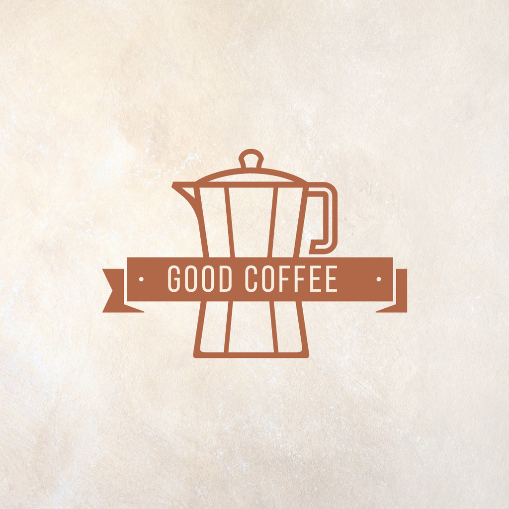 Gourmet Coffee Promotion with Coffee Maker Logo 1080x1080px Tasarım Şablonu