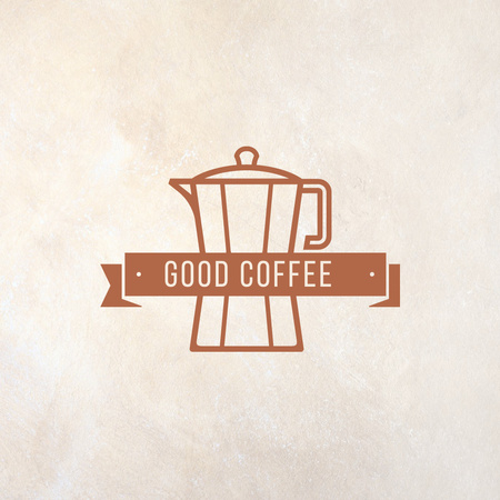 Gourmet Coffee Promotion with Coffee Maker Logo 1080x1080pxデザインテンプレート