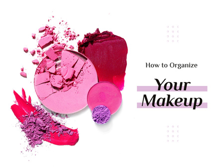 Plantilla de diseño de Makeup Tips with Pink Eyeshadow Presentation 
