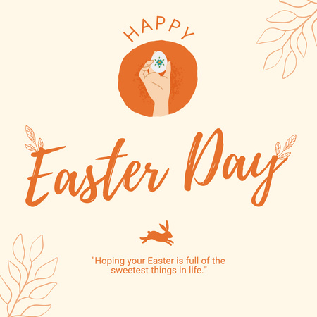 Congratulations on Easter on White Instagram Design Template