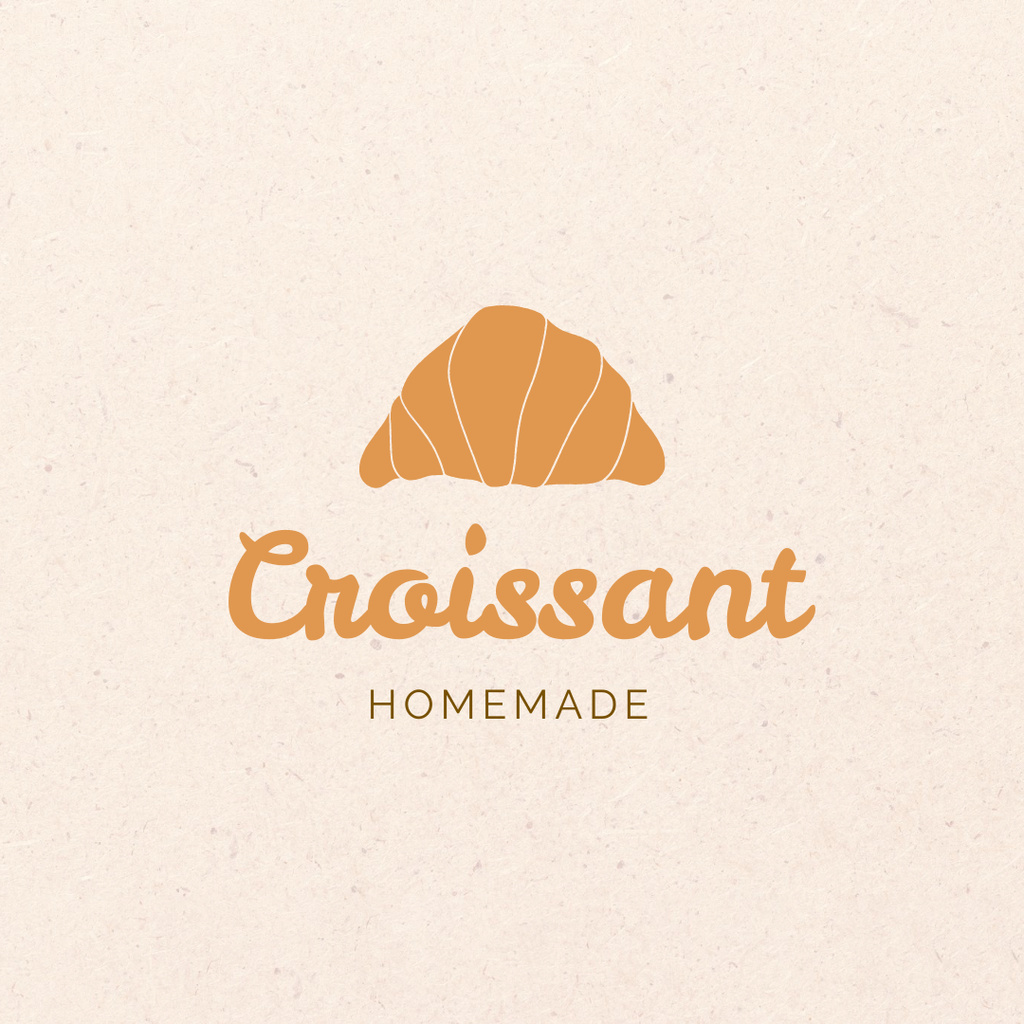 Bakery Ad with Yummy Croissant Logo 1080x1080px Πρότυπο σχεδίασης
