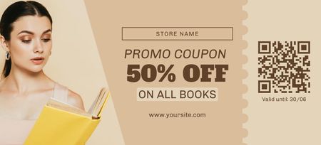 Promo Coupon for Book Readers Coupon 3.75x8.25in Design Template