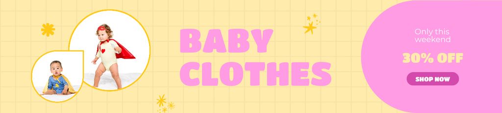 Offer of Cute Baby Clothes Ebay Store Billboardデザインテンプレート