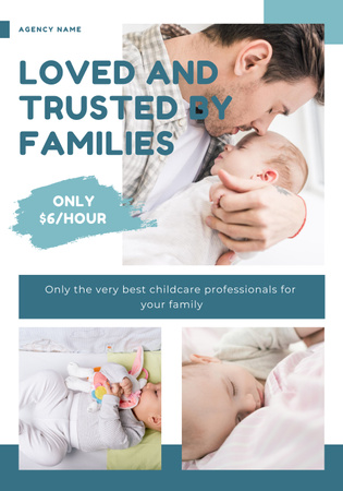 Trusted Babysitting Service Promotion Poster 28x40in Design Template