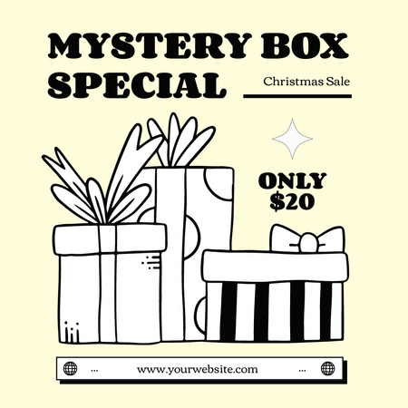 Special Mystery Box Sketch Illustrated Instagram Design Template