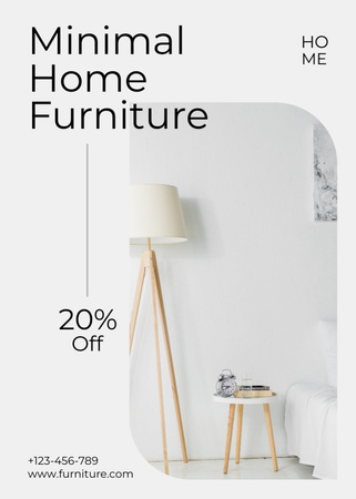 Platilla de diseño Stylish Modern White Chair and Lamp for Sale Flayer