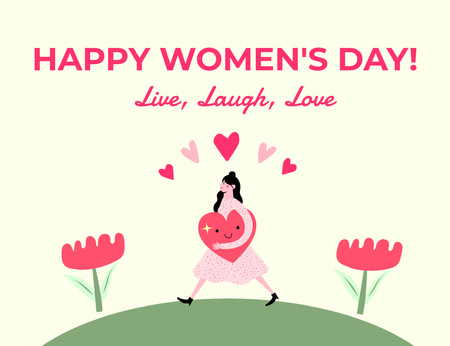 Women's Day Wishes for Lady Thank You Card 5.5x4in Horizontal – шаблон для дизайна
