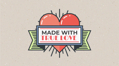 Designvorlage Flickering heart with ribbon for Valentine's Day für Full HD video