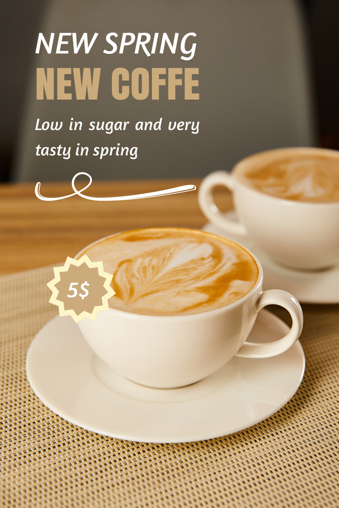 Designvorlage Spring Offer of Aromatic Coffee für Pinterest