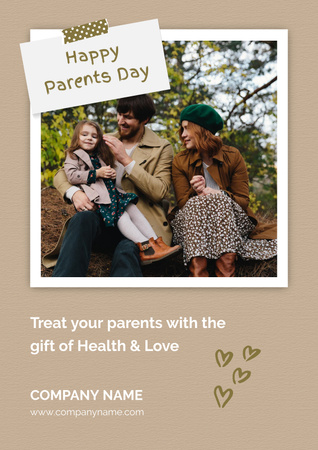 Platilla de diseño Happy parents' Day Poster