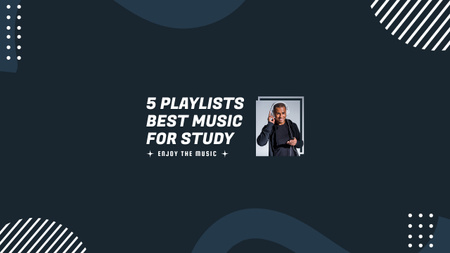 Set Of Music Playlist For Study Promotion Youtube Design Template