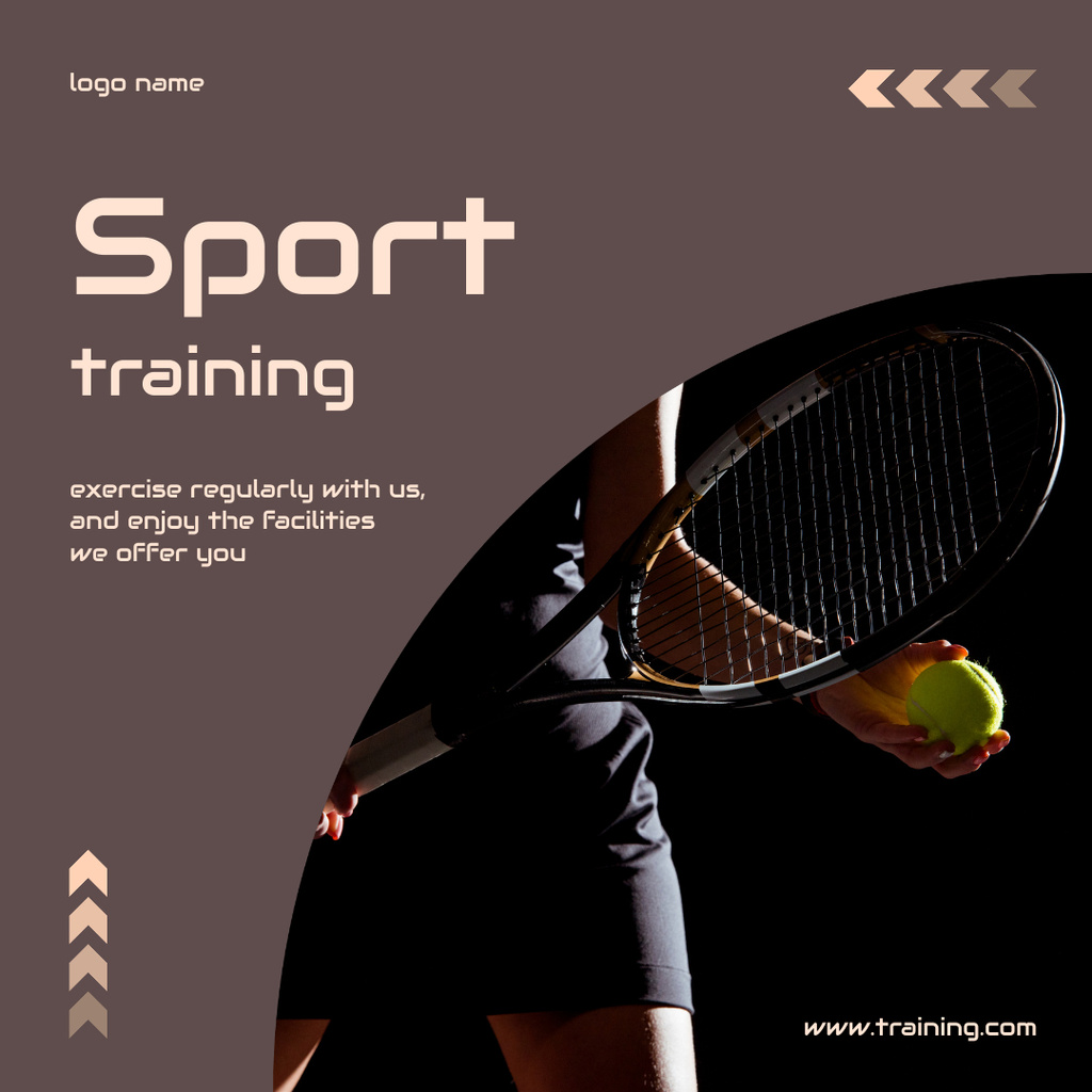 Designvorlage Tennis Training Brown für Instagram