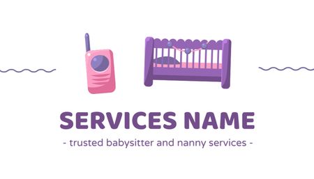 Trusted Babysitting Service Offer Business Card US Šablona návrhu