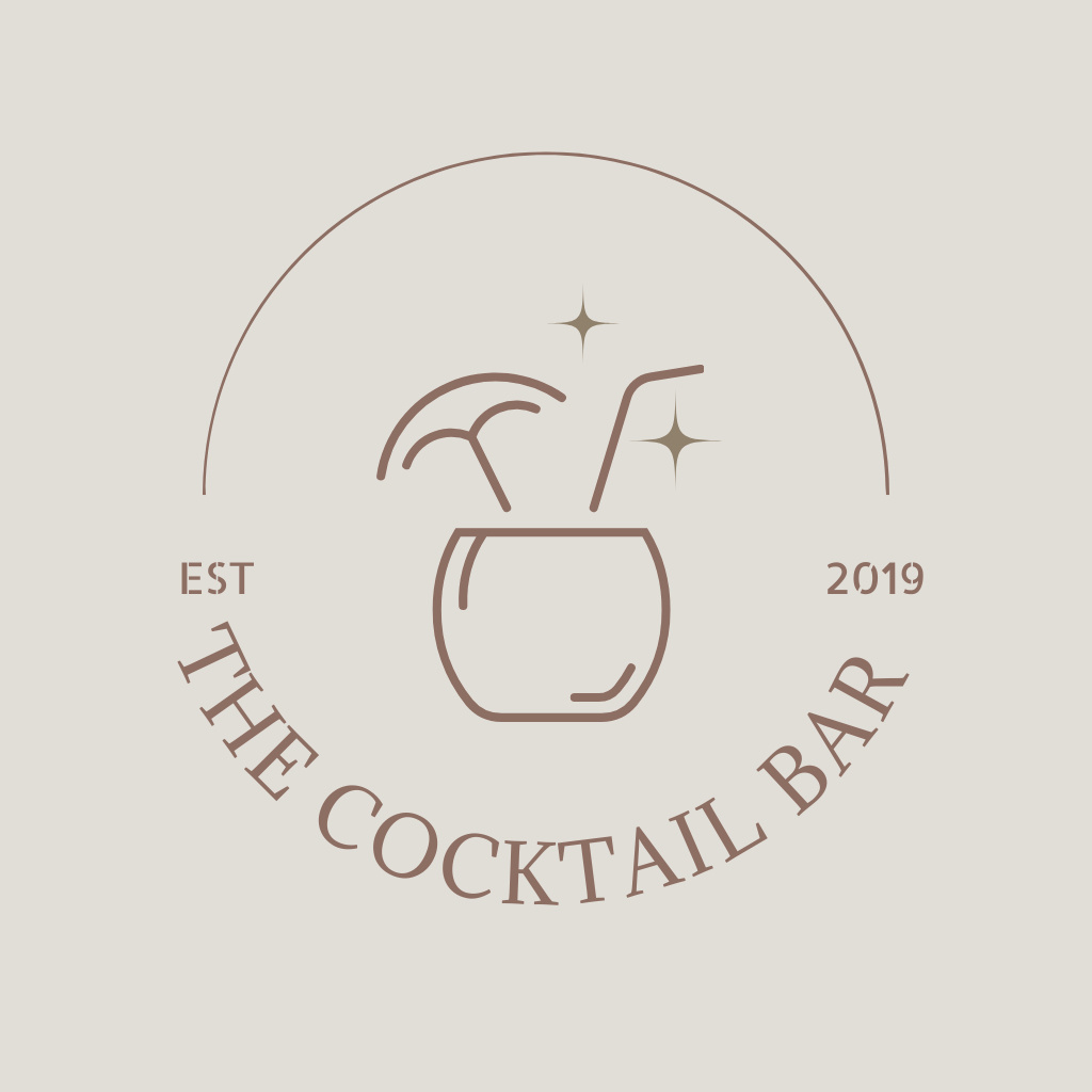 Cocktail Bar Ad with Coconut Beverage Logo Modelo de Design
