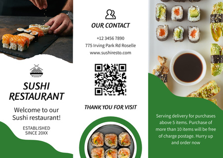Ontwerpsjabloon van Brochure van Varied Sushi Menu Offer