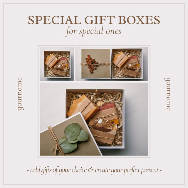 Spa and Beauty Gift Box with Products Instagram Design Template
