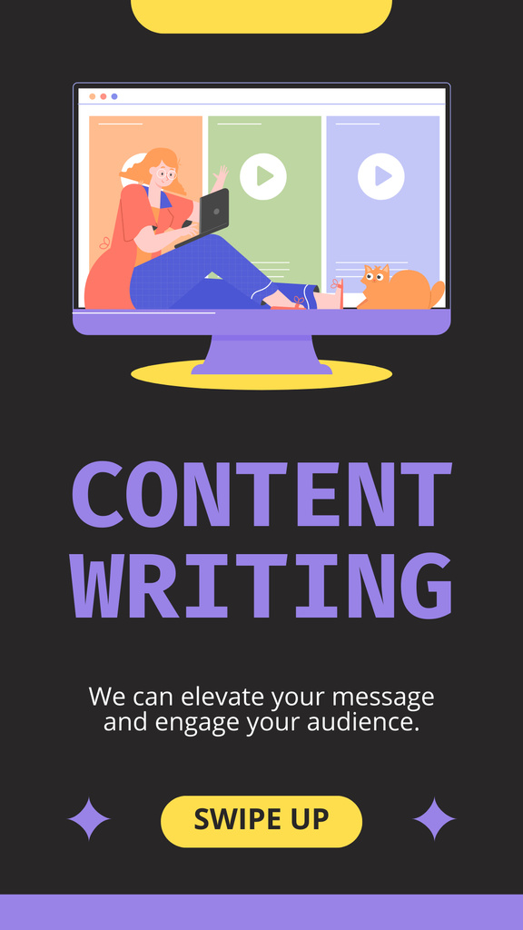 Modèle de visuel Cost-Effective Content Writing Service With Slogan - Instagram Story