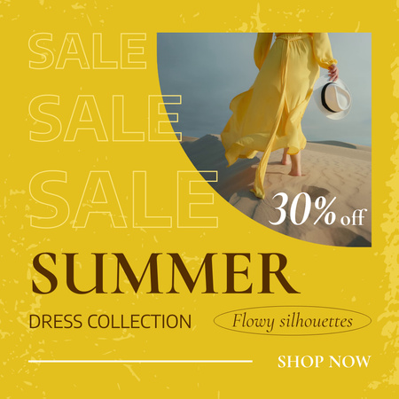 Plantilla de diseño de Colección de vestidos de verano con oferta de descuento Animated Post 