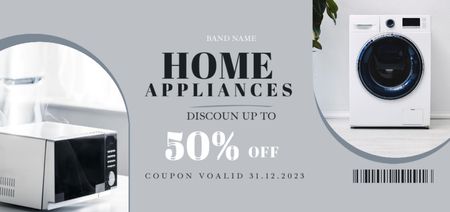 Template di design Home Appliances Offer at Half Price Coupon Din Large